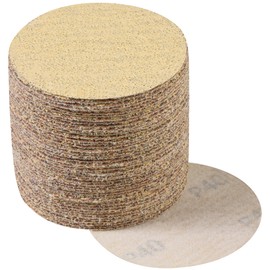 CowboyBOB 3 Inch 50PCS Hook and Loop Sanding Discs No Hole 40 Grit Gold Aluminum Oxide Orbital Sander Sandpaper Air Random Orbital Sander Paper for Wood Auto Body Paint Metal Polishing Use