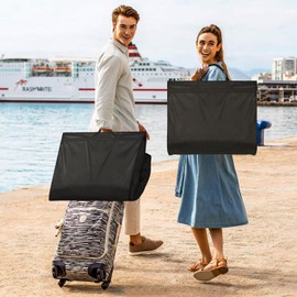 MISSLO 43" Mens Garment Bags for Travel Waterproof Suit Bags for Closet Storage for Shirts, Jackets, Coats, Black, 2 Packs