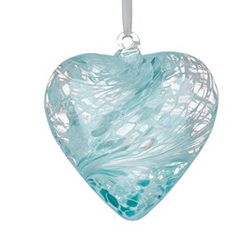 Sienna Glass HR8PASTELBL Small Glass Friendship Heart, Pastel Blue
