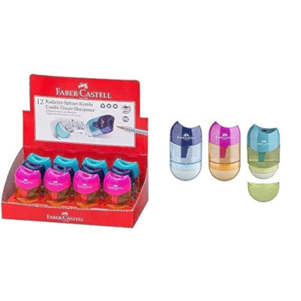 Faber-Castell Pencil Sharpener + Eraser with Collection Tray Assorted Colours