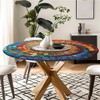 artslion Outdoor Round Tablecloth with Elastic Band 60In (150Cm) Elastic