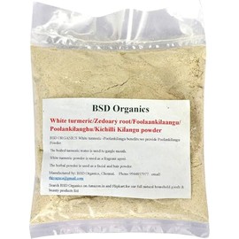BSD Organics Powder of White turmeric/Zedoary root/Foolaankilaangu/POOLANKILANGU/Kichilli Kilangu/Facial/body mask/scrub -100 Gram / 3.52 Ounce
