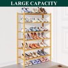 Smiry Bamboo Shoe Rack for Closet, 6 Tier Wooden Stackable