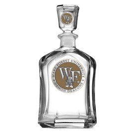Team Color Logo Wake Forest Demon Deacons Decanter Glass Bottle