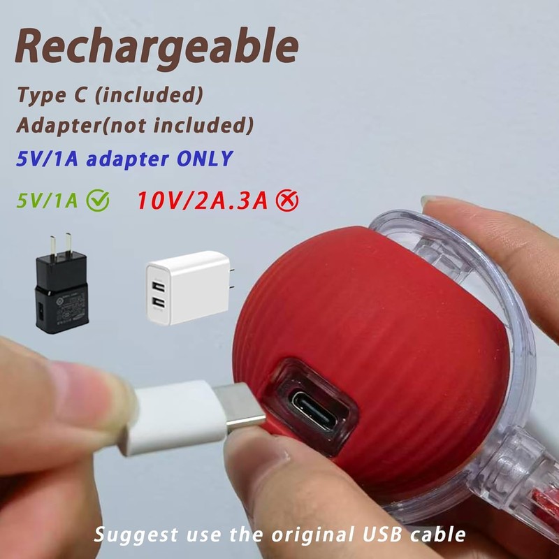 Suphiongs Interactive Rolling Cat Toy Ball, Chewie 360° Smart Automatic