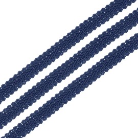 sourcing map 1/2" x 13 Yards Gimp Braid Trim Woven Fabric Ribbon Polyester Curtain Upholstery Trim for DIY Craft Sewing Accessories Costume Home Decoration, Navy Blue