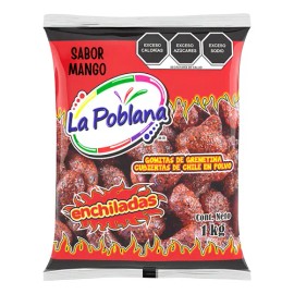 Gomitas La Poblana Mango Enchilado con Grenetina Bolsa 1kg