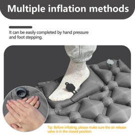 lomonmen Camping Sleeping Pad,Self Inflating Camping Mat,Ultralight Inflatable Sleeping Pad with Pillow Built-in Foot Pump for Backpacking Hiking Traveling Tent