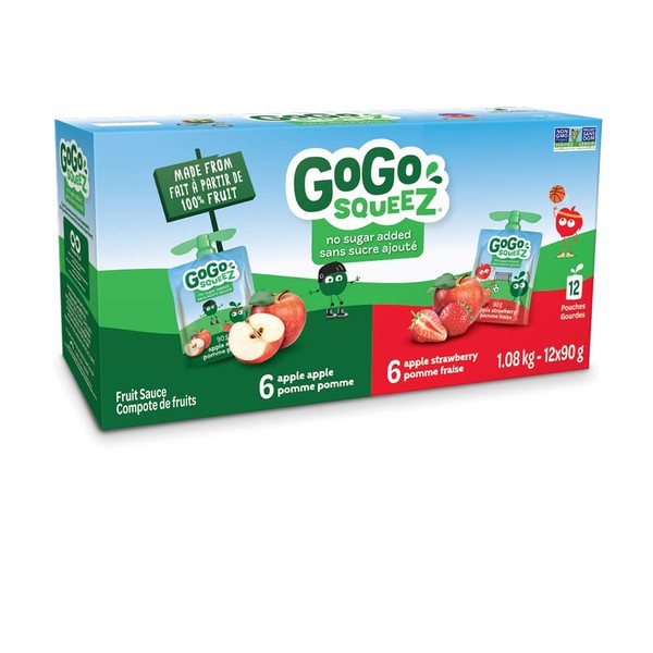 GOGO SQUEEZ Apple Strawberry Applesauce, 1080 GR