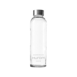 Hurom Glass Juice Jar 18oz Airtight Rubber Seal Stainless Steel Lid Dishwasher Safe