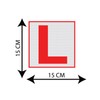 CVANU 2pcs Reflective L-Board Learner Driver Vinyl Exterior Decal Red_(15cm