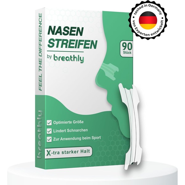 breathly Transparent Nose Plasters | Extra Strong Hold | 90