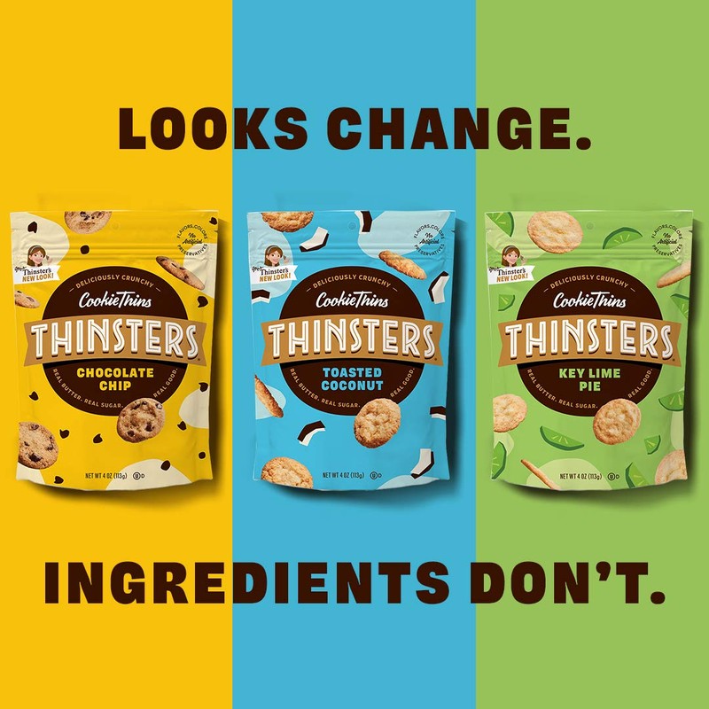 Thinsters Cookie Thins Chocolate Chip, Non GMO, Peanut Free, 4