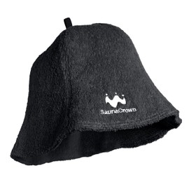 SaunaCrown Sauna Hat, Lightweight, Sauna Hat, Double Layer Construction, Towel, Sauna Goods, Women's, Vest, Cute, Absorbent, Washable, shadow black