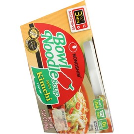 Nongshim Bowl Noodle Instant Noodle Soup Spicy Kimchi No Msg 12 Packs of 3.03 Oz Wf 10