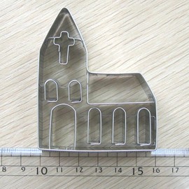 Nagao Cookie Cutter, Church, Silver, 2.2 x 2.7 x 0.8 inches (56 x 68 x 20 mm),
