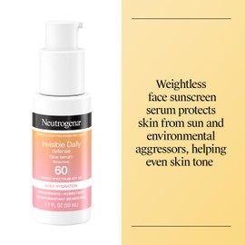 Neutrogena Invisible Defense Face Serum, SPF 60, Fragrance Free 1.7 fl. oz