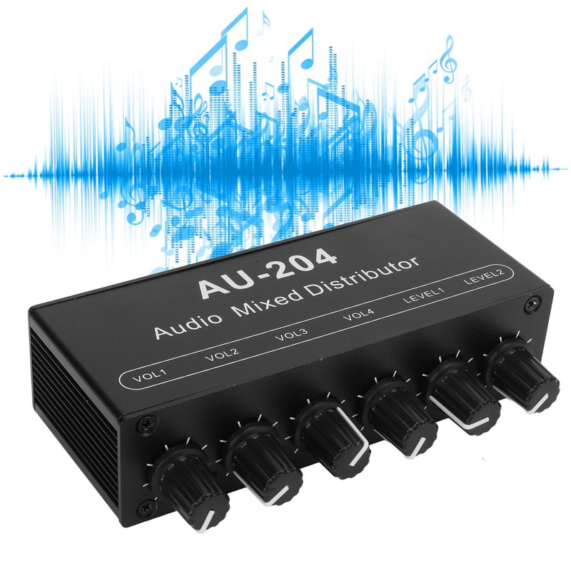 Stereo Audio Splitter Box Mini Preamplifier Headphone Amplifier 2 Way