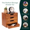 4 Drawer Desktop Storage Organizer in Modern Wood Design (9.8”x6.9”x