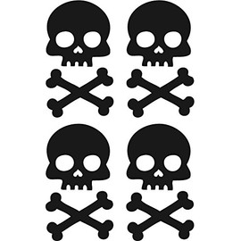 Black Skull and Cross Bone Bicycle Reflector Reflective Sticker Decal