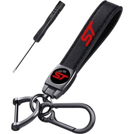 YAyahenhao Genuine Leather Car Key Chain Fit Focus ST Mondeo kuga Fiesta Accessories Metal Keychain Ring Family Present for Men and Woman Keyring