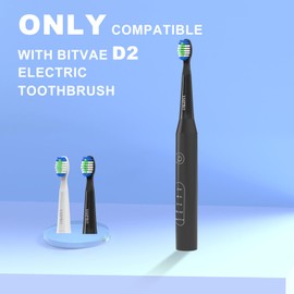 YMPBO 12 Pack Toothbrush Heads Compatible with Bitvae D2 Electric Toothbrush, Tooth Brush Head Replacement Heads Refill, Soft Brush Bristles, Black
