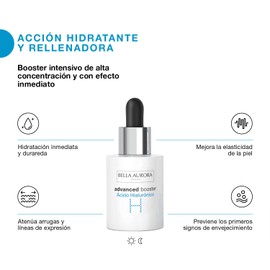 BELLA AURORA - Advanced Booster H 30 ml, Hyaluronic Acid, Moisturising and Wrinkle Free Serum, Anti-Ageing and Smooths Skin, Instant Comfort, Reduces Wrinkles and Expression Lines