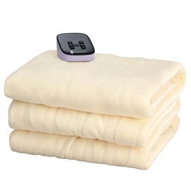 Digital Comfort Fleece Heated Blanket by OAKRIDGETM - Therapeutic Heat Settings, Machine Washable, OEKO-TEX certified - Perfect for Warm, Cozy Nights, Controlled Heat Settings - Full, Natural