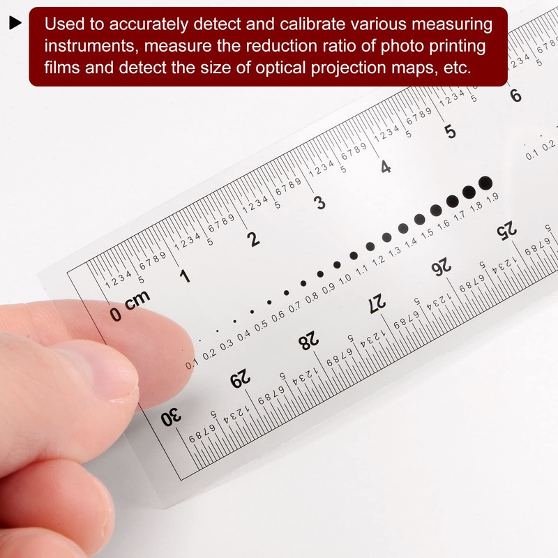 sourcing map Film Flexible Ruler 30cm 0.5mm Scale PET Plastic