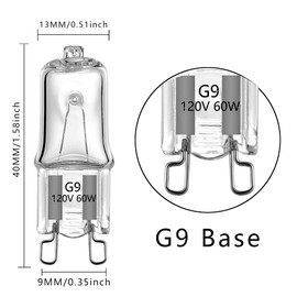 AHEVO G9 JCD 60Watt 120 Volt T4 JD Type Halogen House Hold Light BulbCrystal Clear Lense Hanging Pendant Accent Type Spot Down Lamp Chandelier Sconce Fixture Lighting, 10 Pack