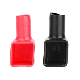 Kodrily Battery Terminal Cover, Marine Battery Terminal Protector 2pcs, Battery Terminal Covers Positive and Negative Car Battery Terminal Protector Cover Red Black for Lawnmower