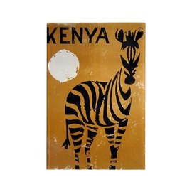 CafePress Kenya, Zebra, Vintage Poster Rectangle Magnet, 3"x2" Refrigerator Magnet