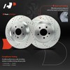 A-Premium 2-PC Set 13.23 inch (336mm) Front Drilled and Slotted