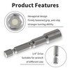Skweawert 5pcs 1/4" Hexagonal Shank Socket 7mm Magnetic Power Nut