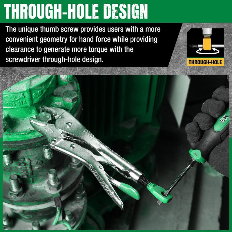 SK 10" Curved Jaw locking Pliers, Premium CR-V Construction, Ergonomic