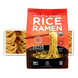 Lotus Foods Organic Gluten-Free Millet and Brown Rice Ramen Noodles, 4 Count, 10 Ounce (Pack of 6)