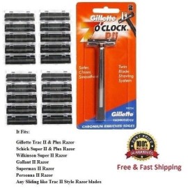 Gillette 21 Gillette Trac II Cartridge Refill Non lubricant Blade Razor Fit Schick Super