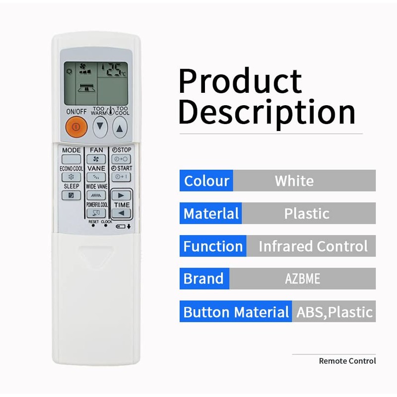 Replacement Remote Control for Mitsubishi Electric Mr Slim Air Conditioner