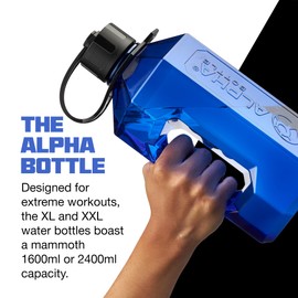 Alpha Designs | Water Bottle 2.4l | 2 Litre Water Bottle | Large Water Jug | BPA Free & Leakproof | For Men, Sports, Gym & Travel | Blue