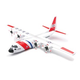 New Ray Model Kit Lockheed C-130 Hercules Transport Aircraft White and Red United States Coast Guard Snap Together Plastic Model Kit