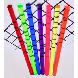 7 Different Color Clear Acrylic Plexiglass Plastic Rods 1/2” Diameter x 11 1/4" Long - Orange, Natural Purple, Pink, Yellow, Royal Blue, Fluorescent Green, Red