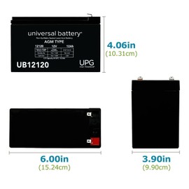 UNIVERSAL POWER UB12120 12V 12AMP BATTERY