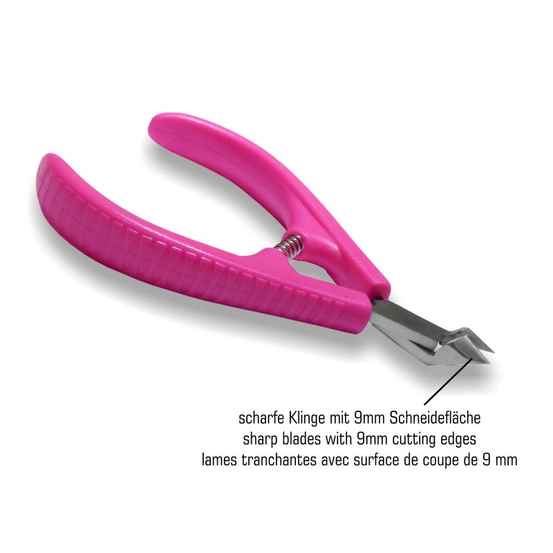 Cuticle Nippers Stainless Steel Pink Handle Manicure Pliers Cutting Length