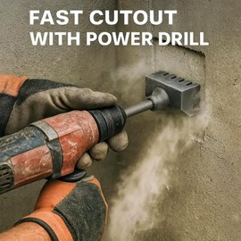 Creative Square Hole Cutter for Electrical Box,Fast Wall Square Hole Puncher,Cutouts for Outlet Installation,Rectangle Slot Cutter Tool,Drywall Oscillating Saw for Installing Socket & Boxes