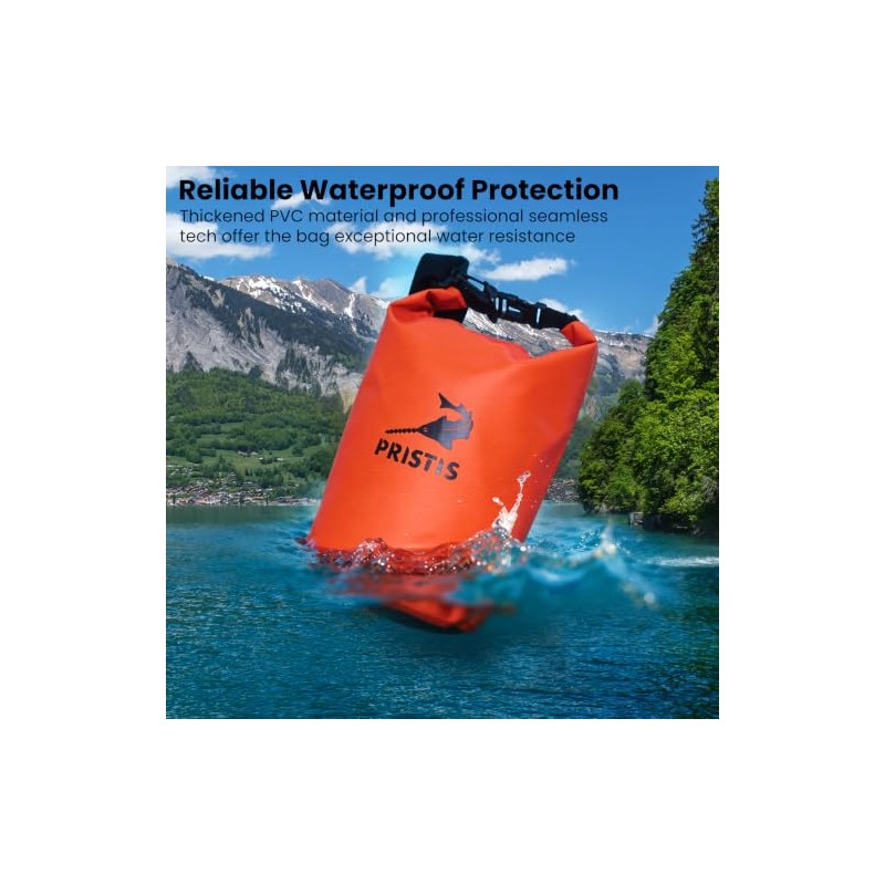 Pristis - Bolsa seca impermeable de 10 litros, ligera, flotante,