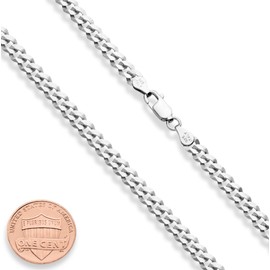 Miabella Solid 925 Sterling Silver Italian 5mm Diamond Cut Cuban Link Curb Chain Necklace for Women Men, Made in Italy (30 Inches)