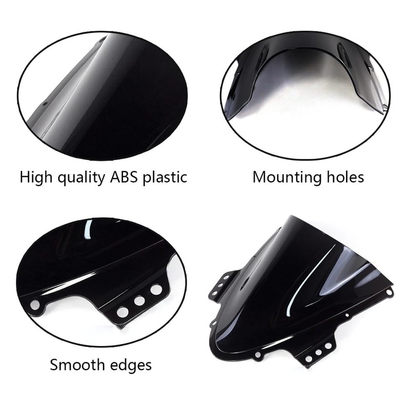 Black Windshield Windscreen Double Bubble for Kawasaki Ninja 300 EX300R