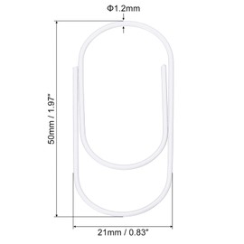 TA-VIGOR Breite Büroklammern, beschichtet, große Clips, Lesezeichen mit Box, 5,1 cm, weiß, für die Organisation von Büro, Zuhause, 30 Stück