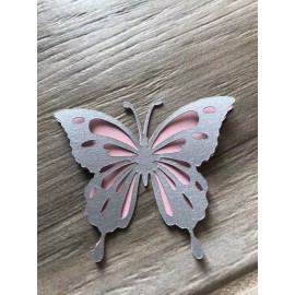 3D Butterfly Embellishments Cut Outs Scrapbooking Card Making Pink & Silver