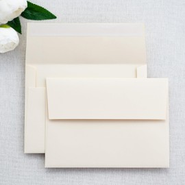 PONATIA 50 Pieces 5x7 Envelopes, Cream A7 Envelopes Self Seal for Weddings, Invitation Cards, Photos, Postcards, Greeting Cards Mailing, Baby Shower, Graduation, Christmas Gift Cards